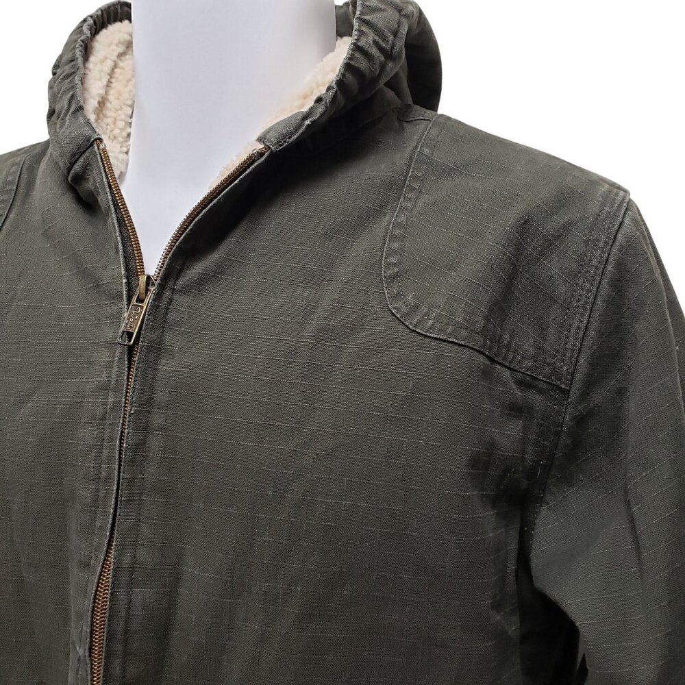 Walls Blizzard Pruf Army Green Canvas Sherpa Lined Coat Size Youth XL 16/18 - Picture 3 of 15